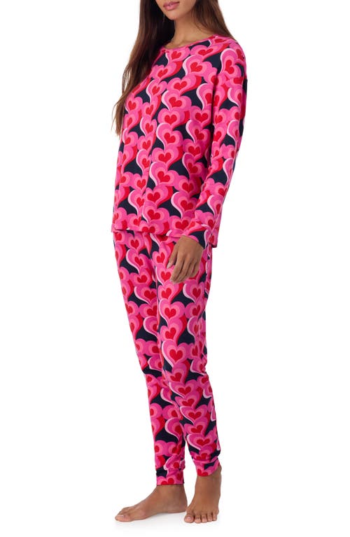 Room Service Pjs Long Sleeve Print Pajamas In Pink
