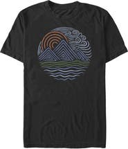 Lost Gods Men's Lost Gods Outdoor Lines Waves  Graphic T-Shirt