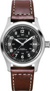 Hamilton Khaki Field Automatic Leather Strap Watch, 38mm