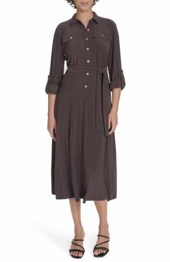 Tommy Hilfiger Roll Tab Sleeve Midi Dress