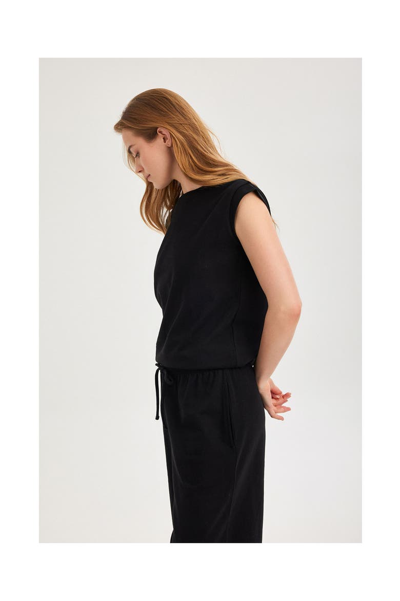 Summer Lounge Cotton Sleeveless Top, Alternate, color, Black