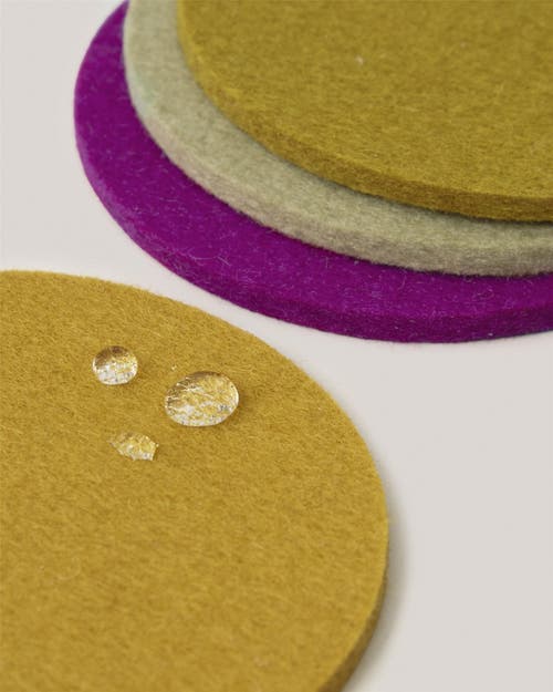 Graf & Lantz Graf Lantz Bierfilzl Merino Wool Round Coaster Solid 4 Pack In Multi
