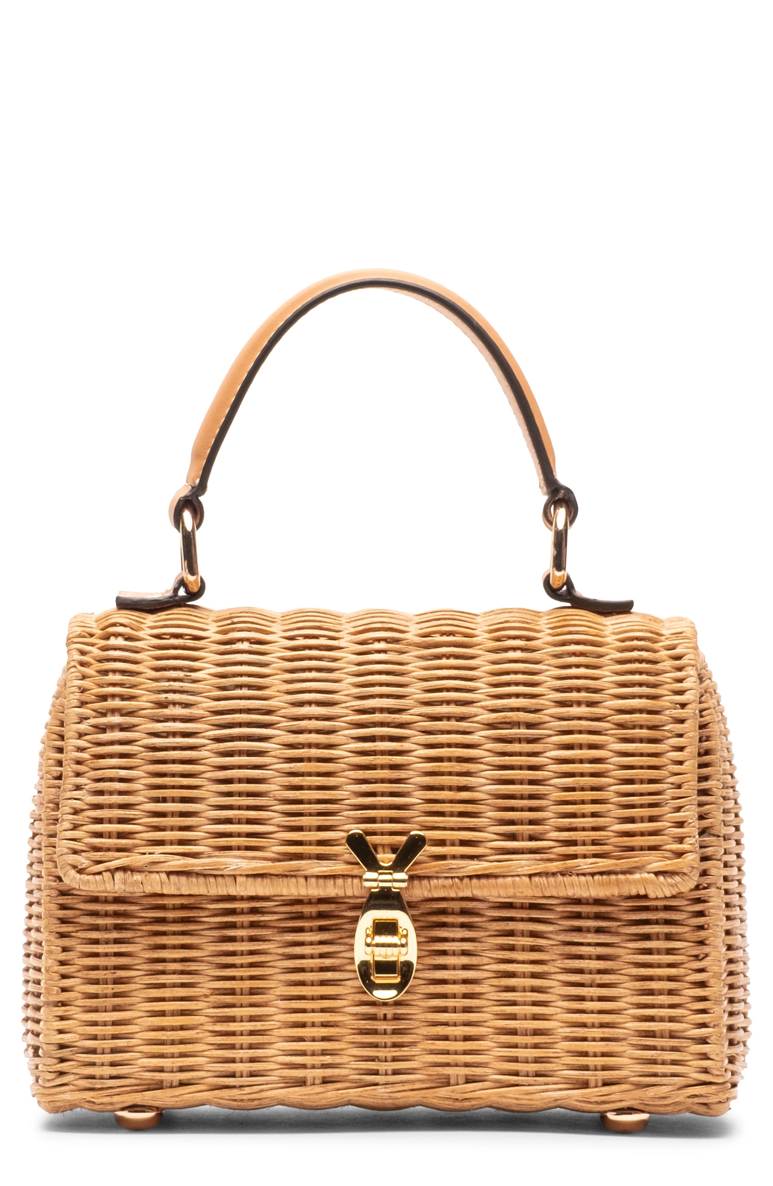 Bunny Basket Wicker Handbag, Main, color, TOAST