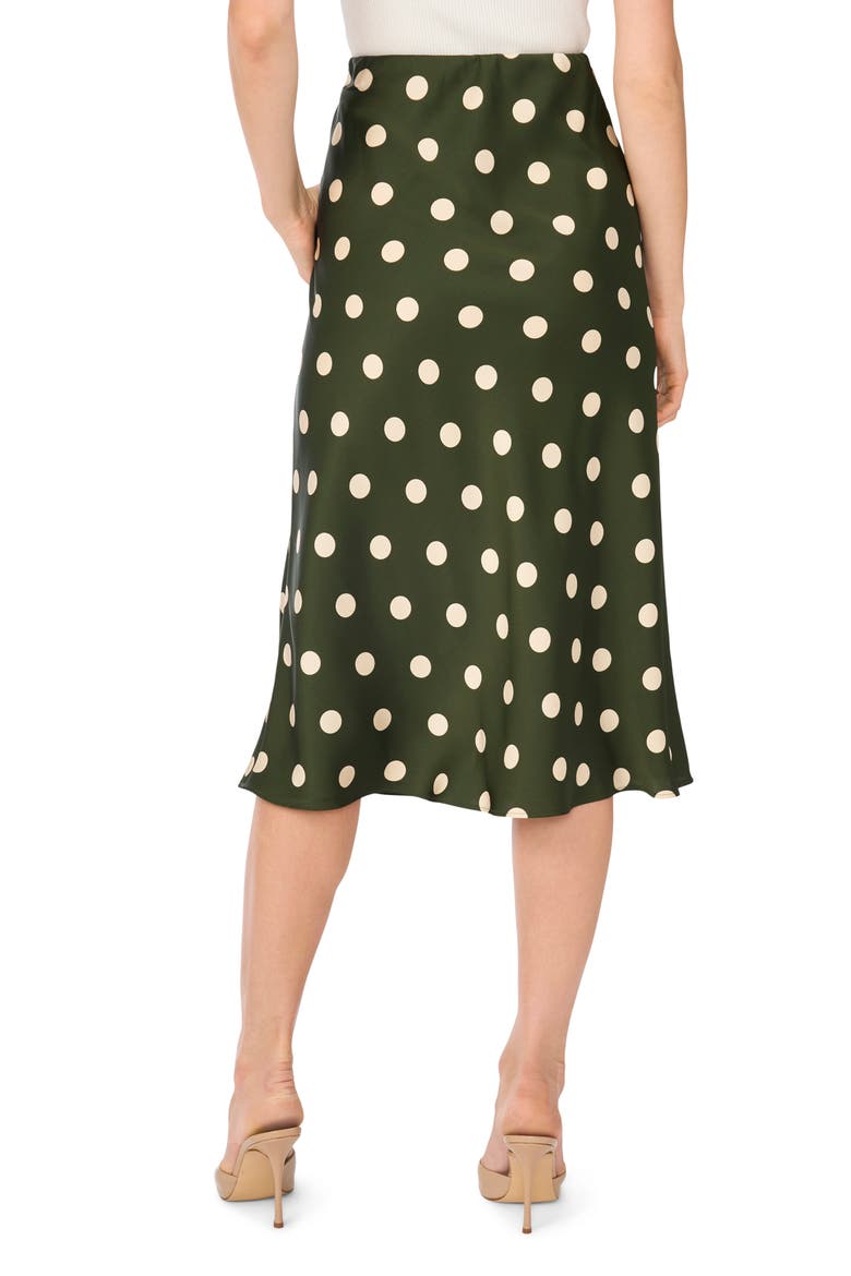Polka Dot Satin Midi Skirt, Alternate, color, MIDNIGHT SAGE