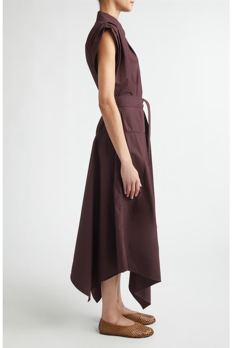 Adinna Pleated Cotton Shirtdress, Alternate, color, AUBERGINE