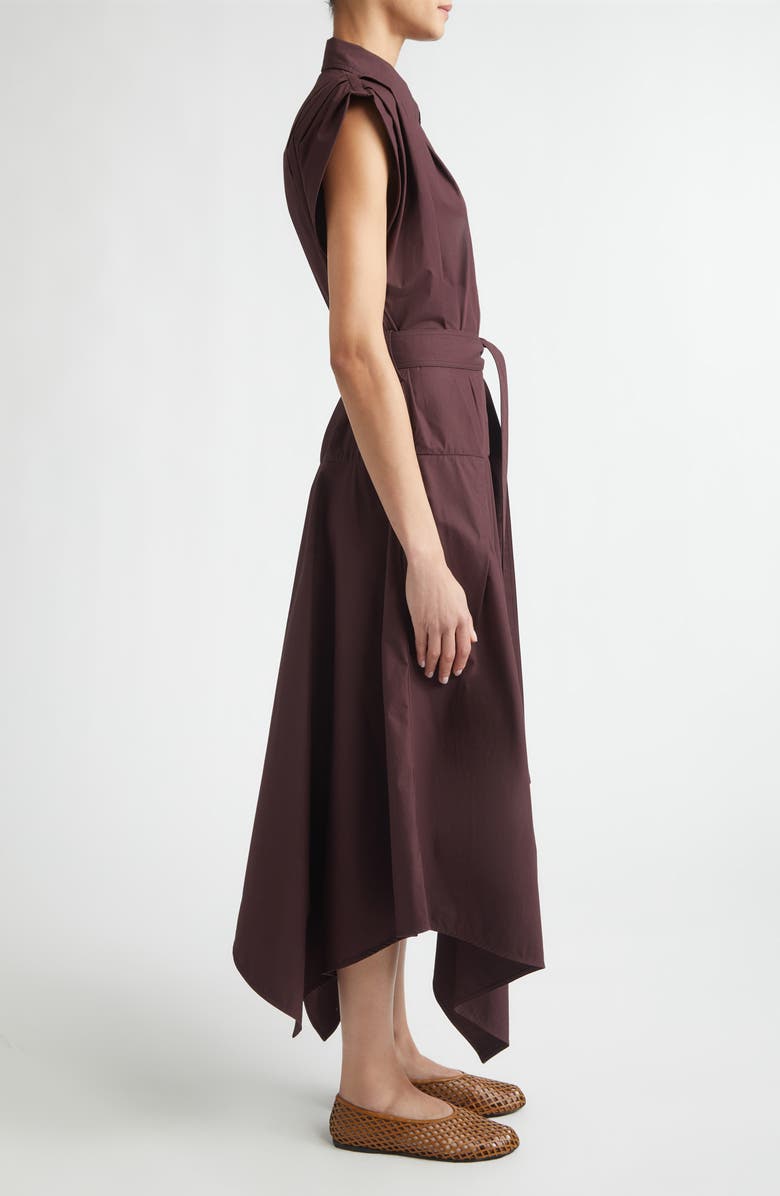 Proenza Schouler Adinna Pleated Cotton Shirtdress, Alternate, color, Aubergine