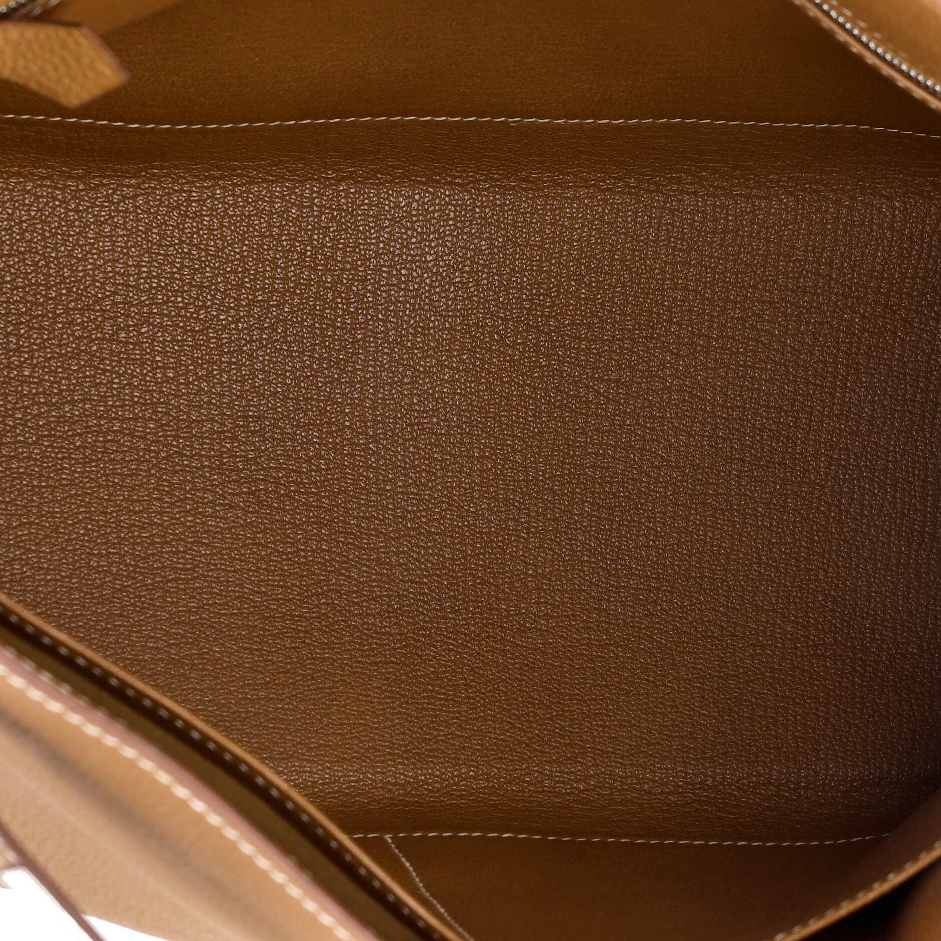 Pre-Owned Hermes Kelly Handbag Brown Togo with Palladium Hardware 32, Alternate, color, Gold