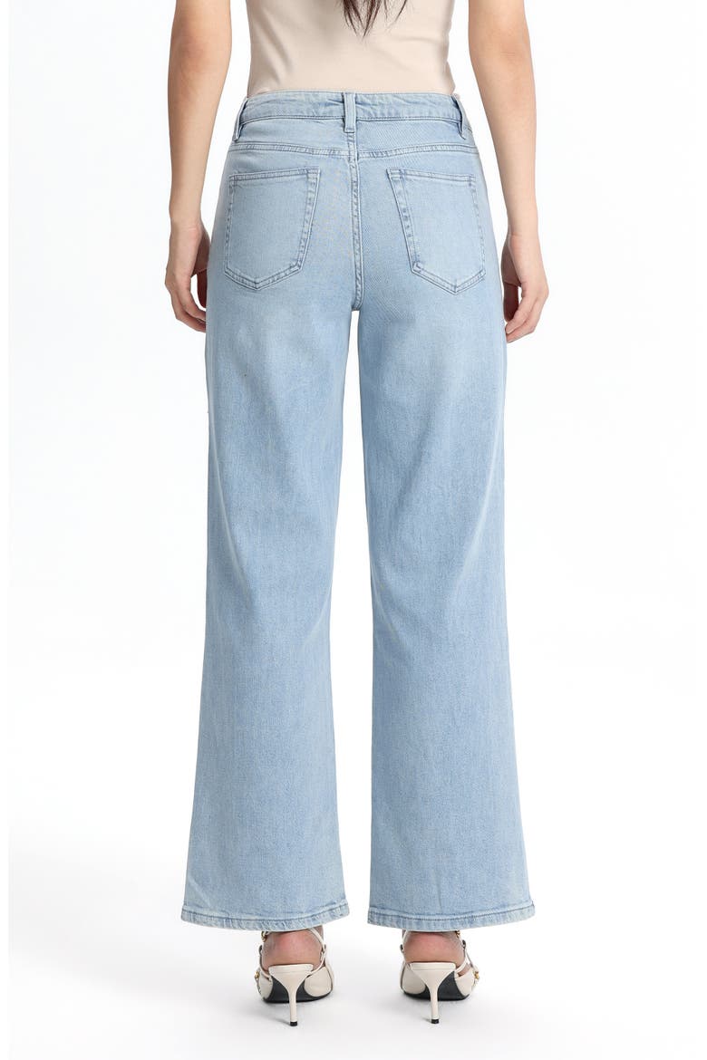 Embroidered Straight Leg Jeans, Alternate, color, LIGHT BLUE