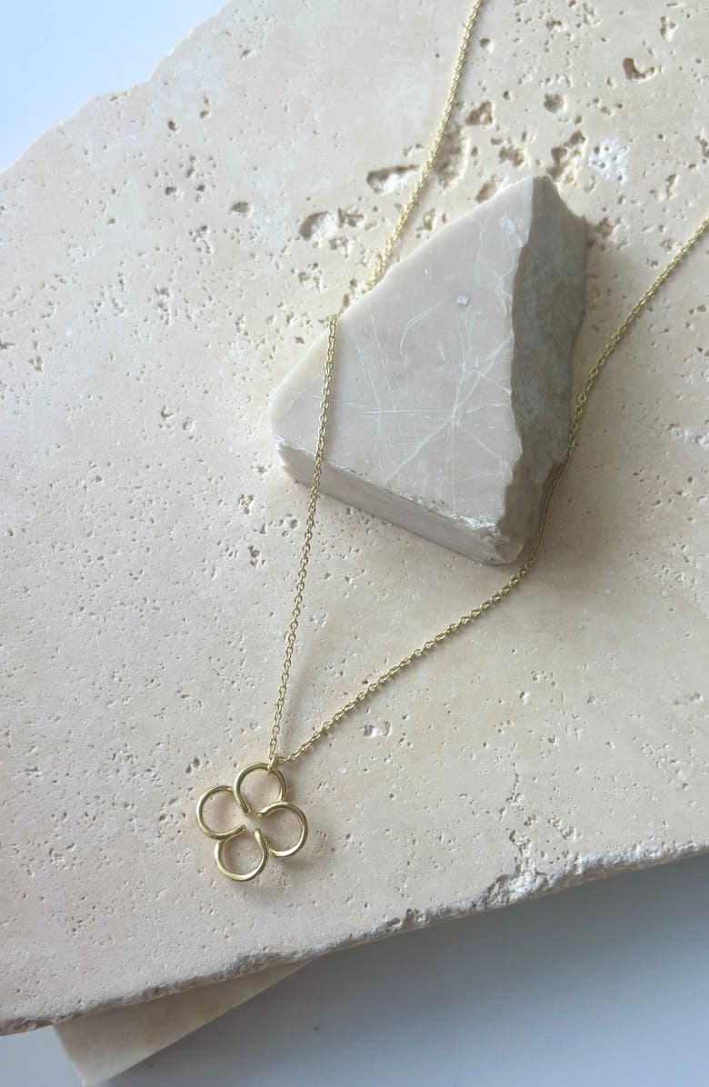 Adornia Wire Clover Pendant Necklace, Alternate, color, Gold