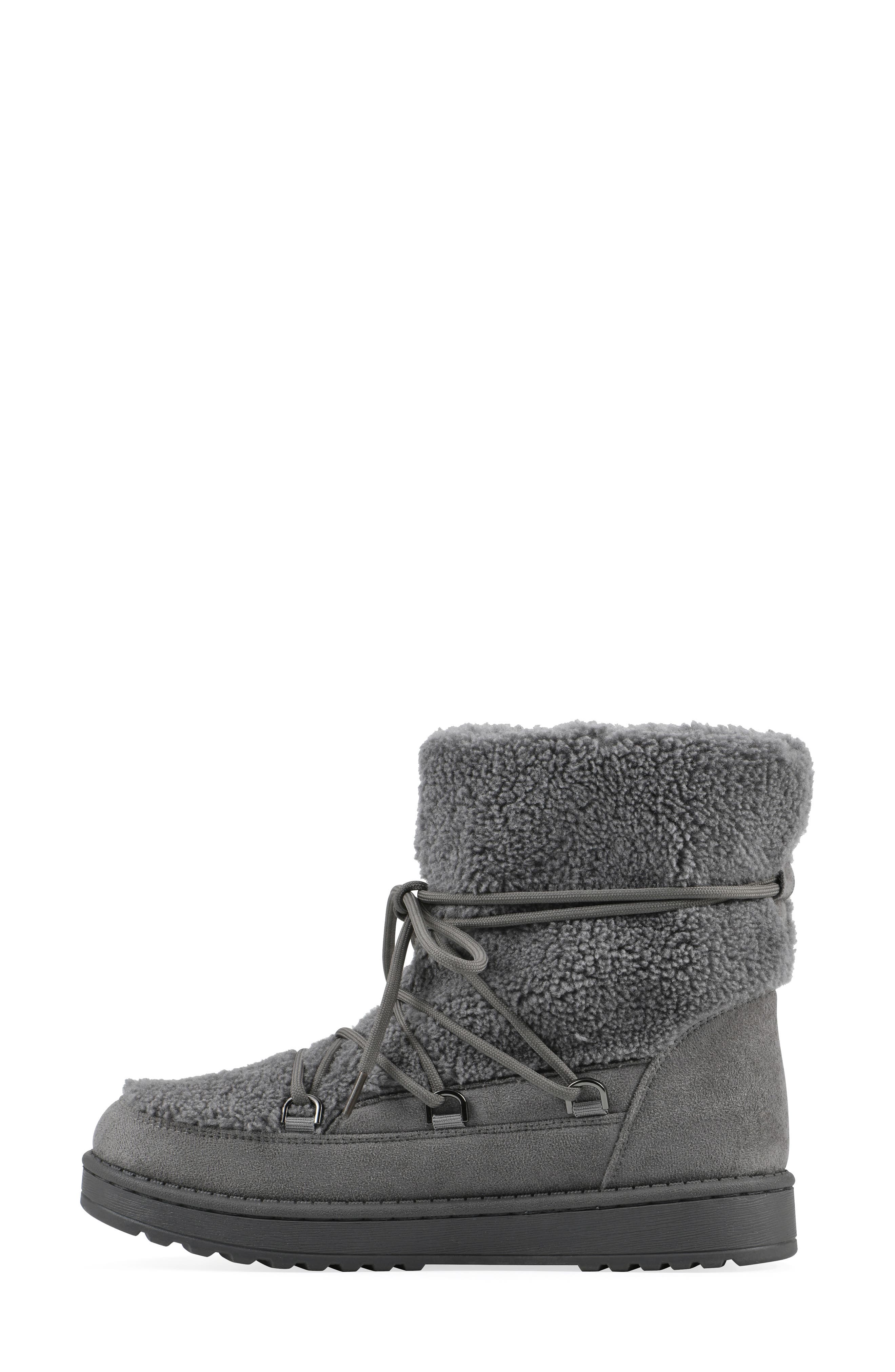 White Mountain Footwear Isador Faux Shearling Bootie, Alternate, color, Grey