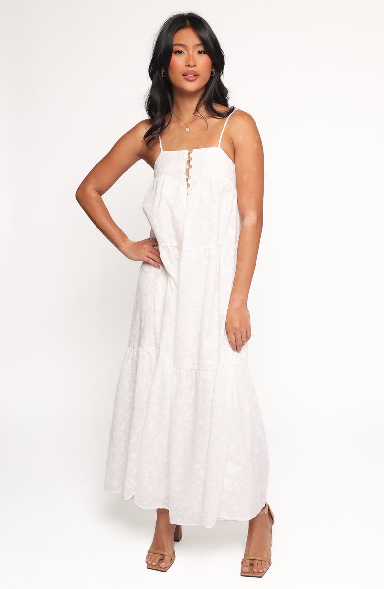 Kendal Floral Embroidered Cotton Maxi Dress