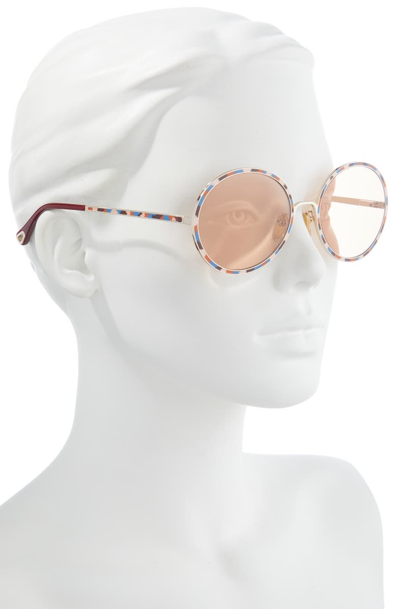Chloé 60mm Gradient Round Sunglasses, Alternate, color, 