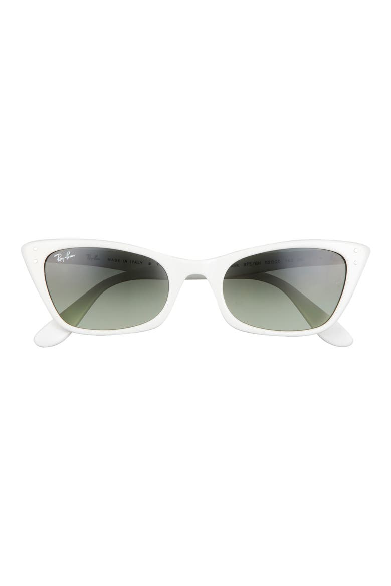 52mm Transparent Cat Eye Sunglasses, Main, color, WHITE/ GREEN VINTAGE