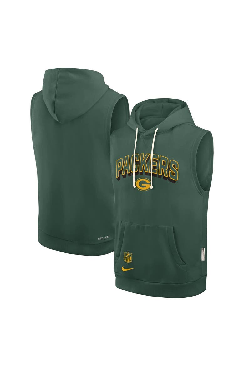 Men's Nike Green Green Bay Packers Sideline Performance Sleeveless Pullover Hoodie, Alternate, color, Green