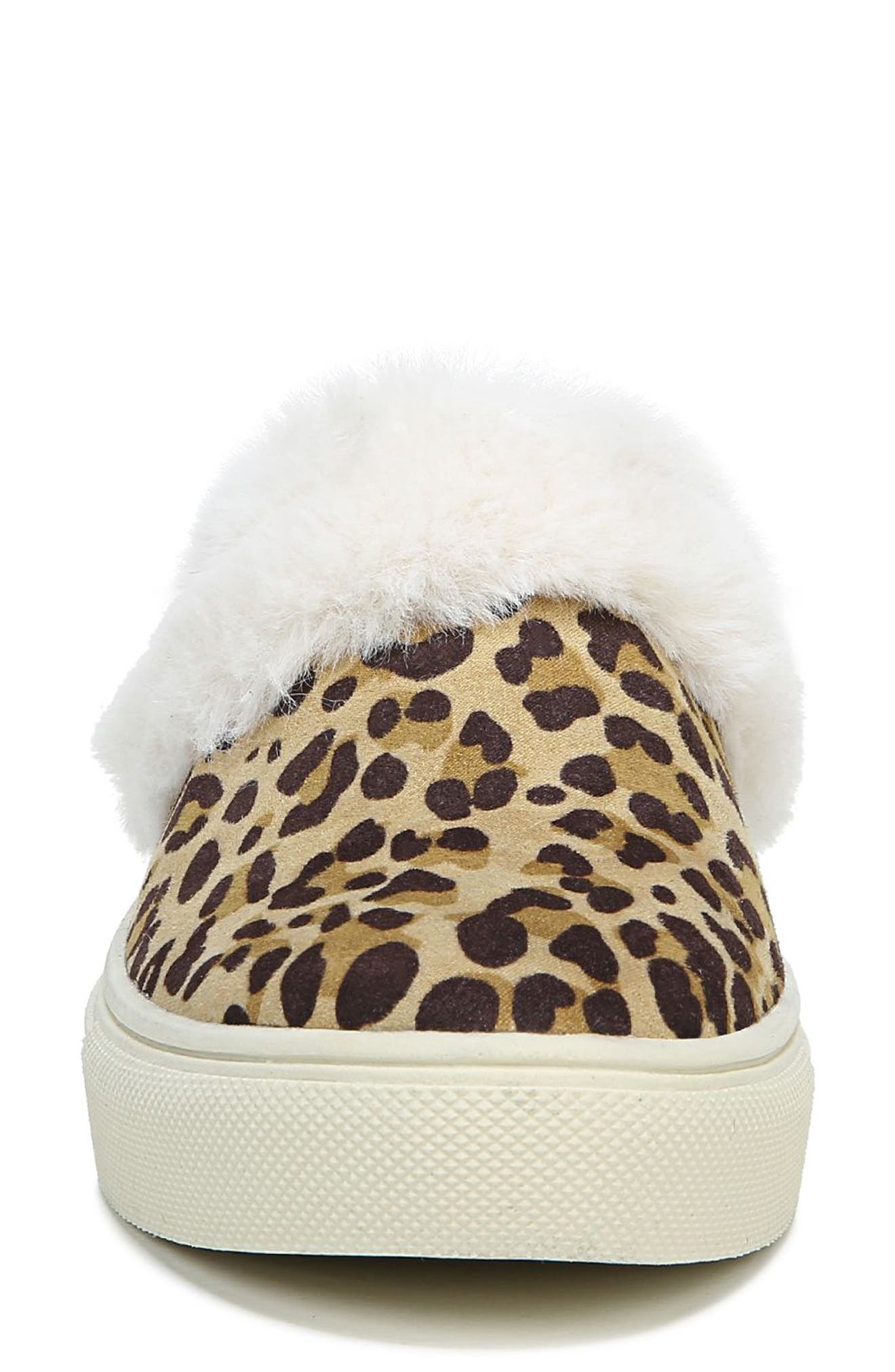Now Chill Faux Fur Slipper, Alternate, color, TAN/ BLACK FABRIC