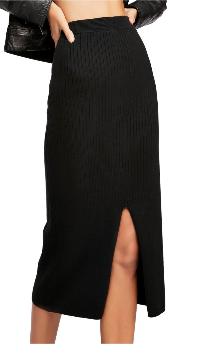 Free People Skyline Rib Midi Skirt, Alternate, color, 