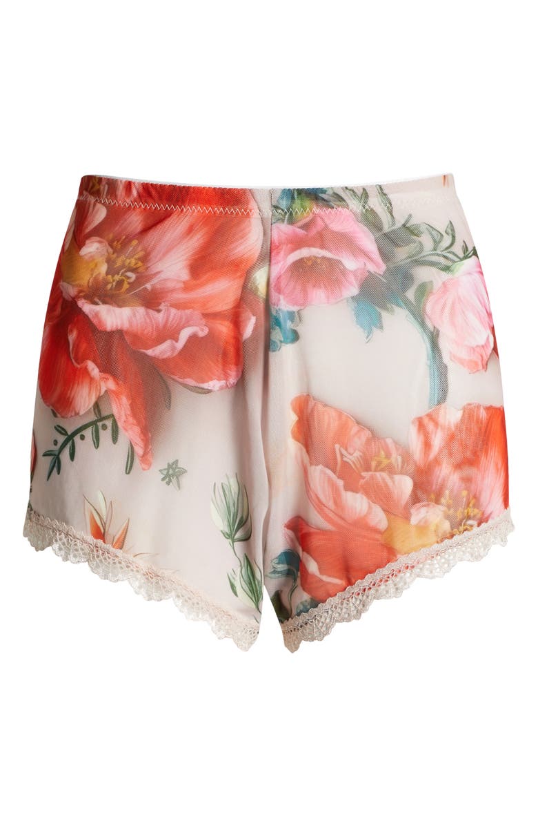 KILO BRAVA Floral Cotton Mesh Boyshorts, Alternate, color, 3D Floral