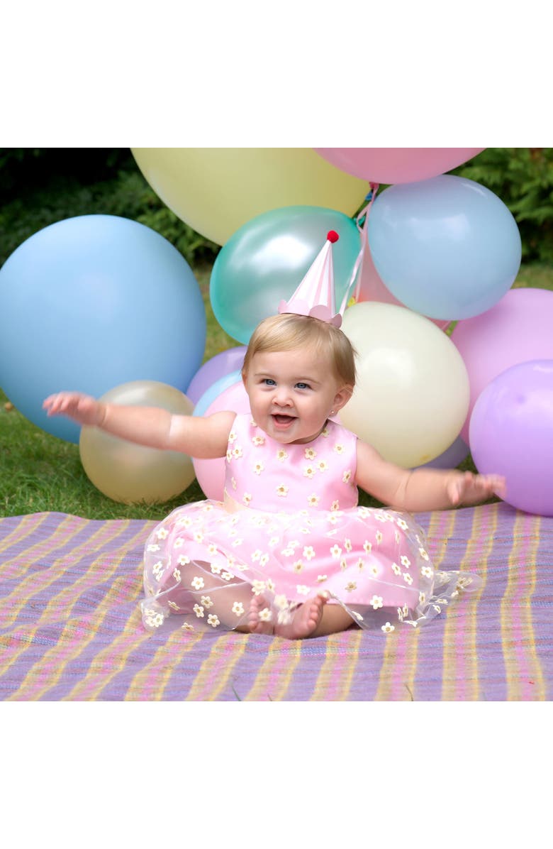 Rachel Riley 3D Daisy Tulle Party Dress, Alternate, color, Pink