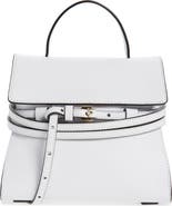 Moschino Small Tie Me Leather Top Handle Bag