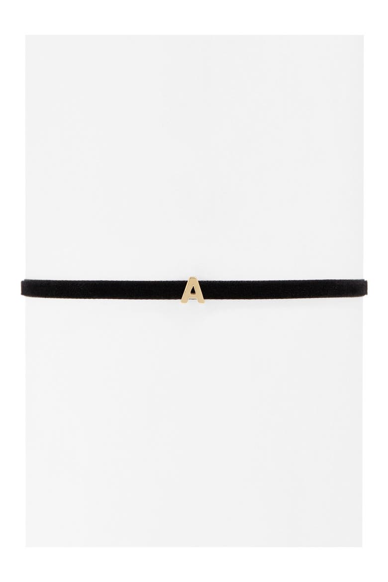 Christal Initial Choker, Main, color, A BLACK