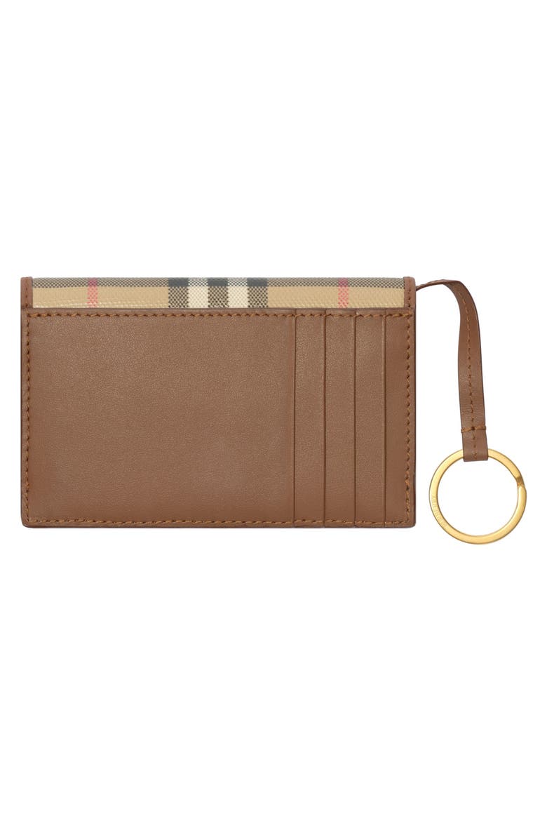 Check Folding Card Case & Key Ring, Alternate, color, ARCHIVE BEIGE