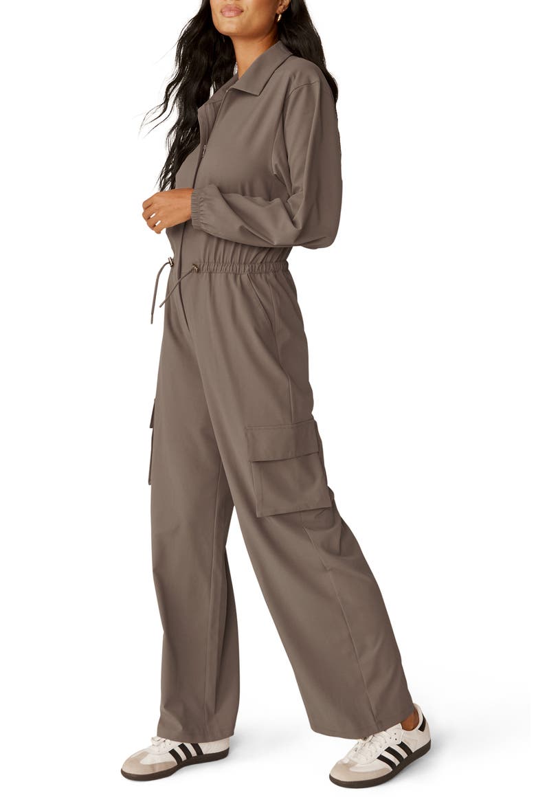 Long Sleeve Cargo Jumpsuit, Alternate, color, DUNE