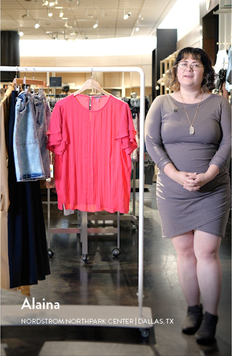 Ruffle Sleeve Rumple Satin Top, sales video thumbnail