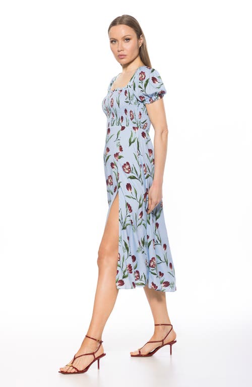 Alexia Admor Iris Smocked Short Sleeve Midi Dress