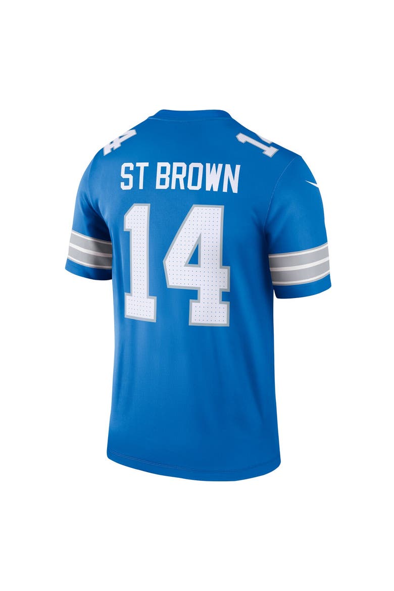 Men's Nike Amon-Ra St. Brown Blue Detroit Lions Team Legend Player Performance Top, Alternate, color, Blue
