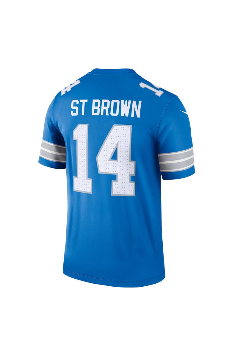 Nike Men's Nike Amon-Ra St. Brown Blue Detroit Lions Team Legend Player Performance Top, Alternate, color, Blue