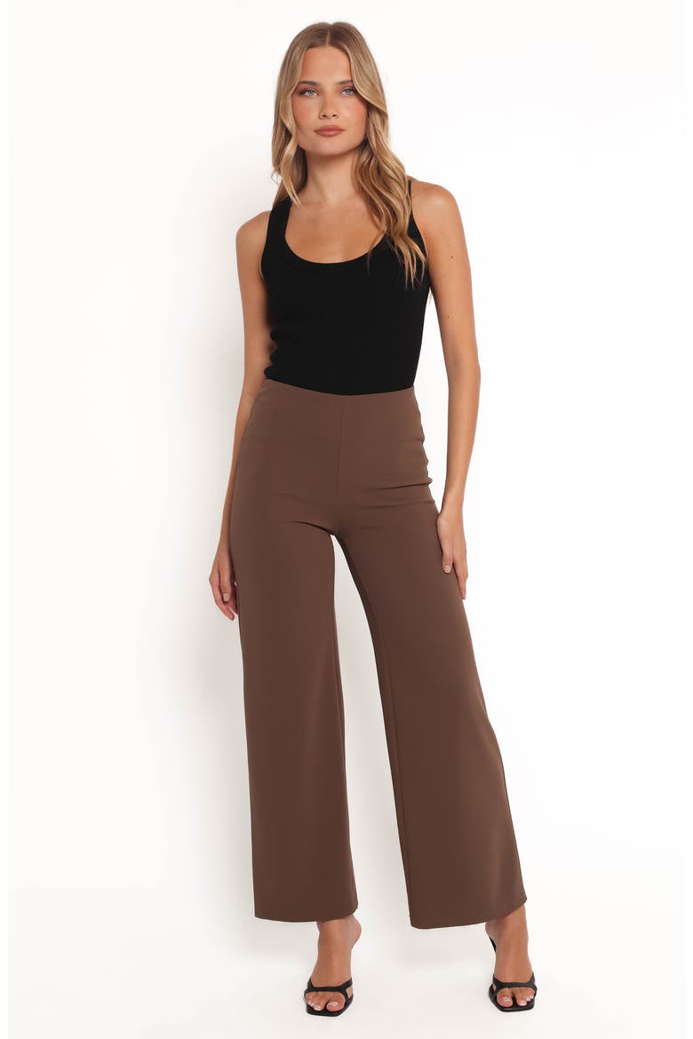 Colette High Waist Wide Leg Pants, Alternate, color, BROWN