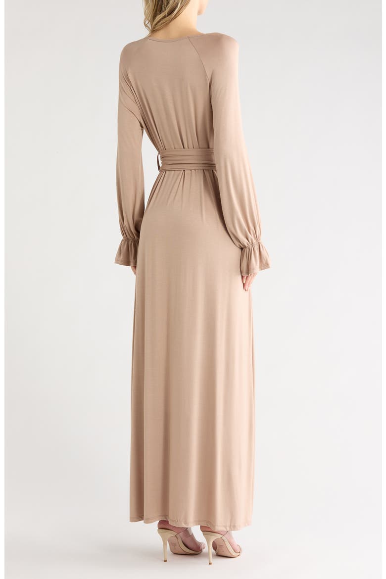 Oversize Bell Sleeve Maxi Dress, Alternate, color, BRONZE BROWN
