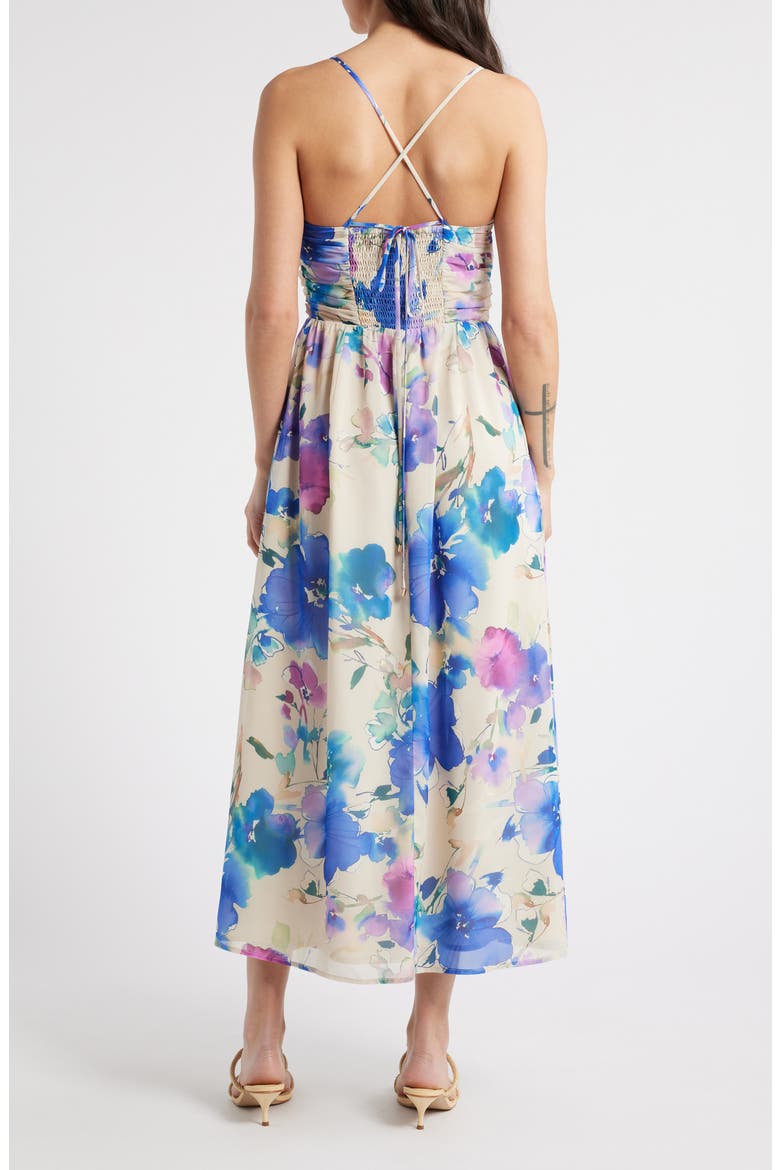 Floral Lane Midi Dress, Alternate, color, PURPLE FLORAL MULTI