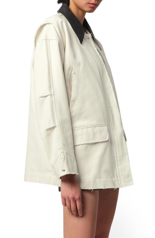 Apparis Clive Raw Denim Workwear Jacket In Antique White
