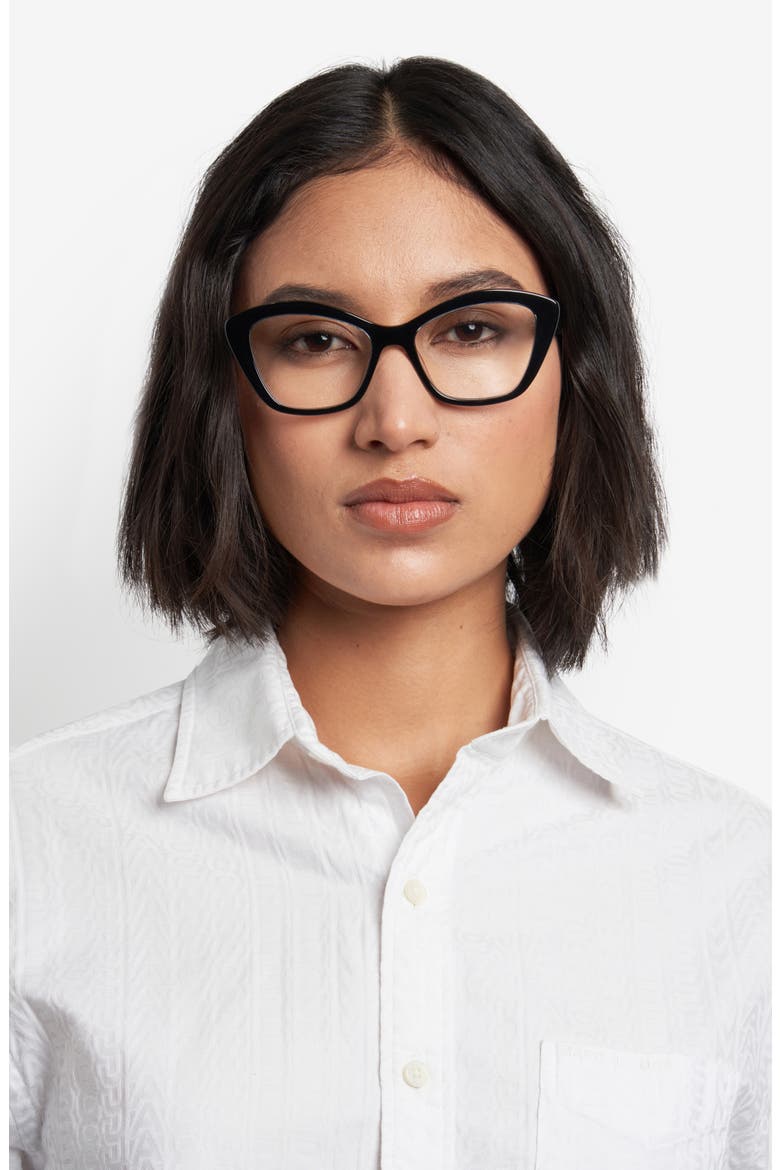 53mm Rectangular Optical Glasses, Alternate, color, CRYSTAL BLACK