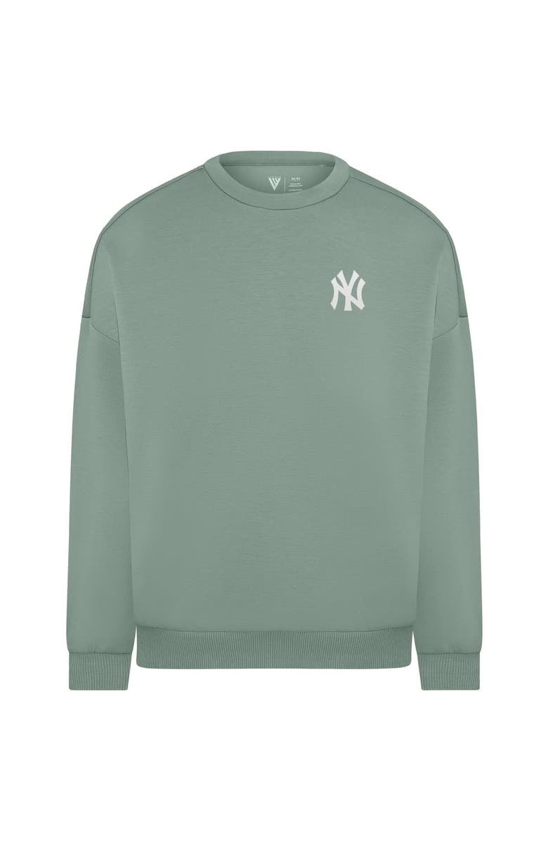 LEVELWEAR Women's Levelwear Sage Green New York Yankees Luxe Signature Tri-Blend Pullover Sweatshirt, Alternate, color, Sage Green