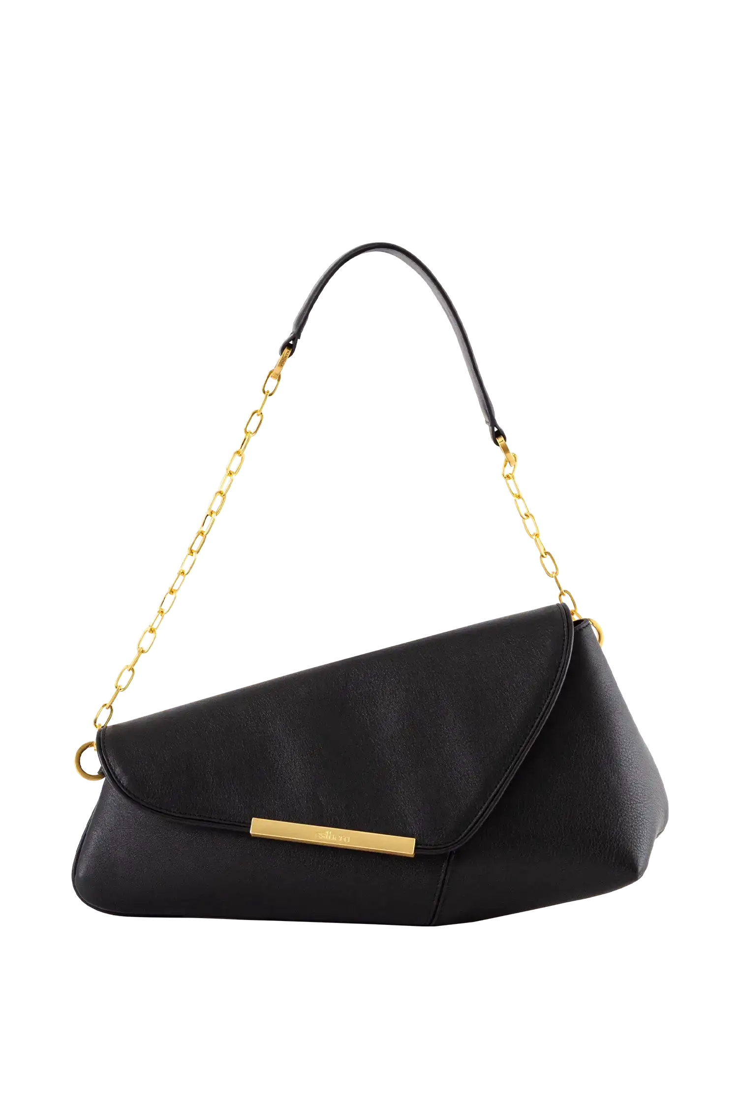 Esthera 11PM Leather Shoulder Bag, Main, color, Black