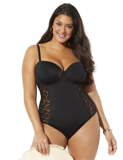 Crochet Underwire One Piece Swimsuit