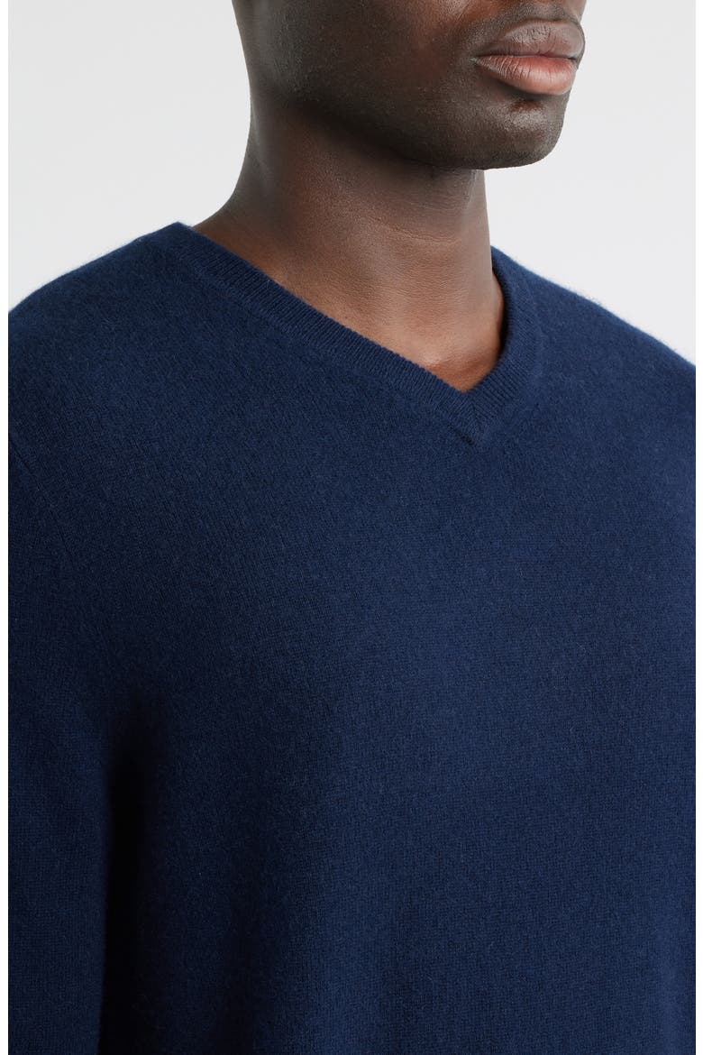 Cashmere V-Neck Sweater, Alternate, color, NAVY NIGHT