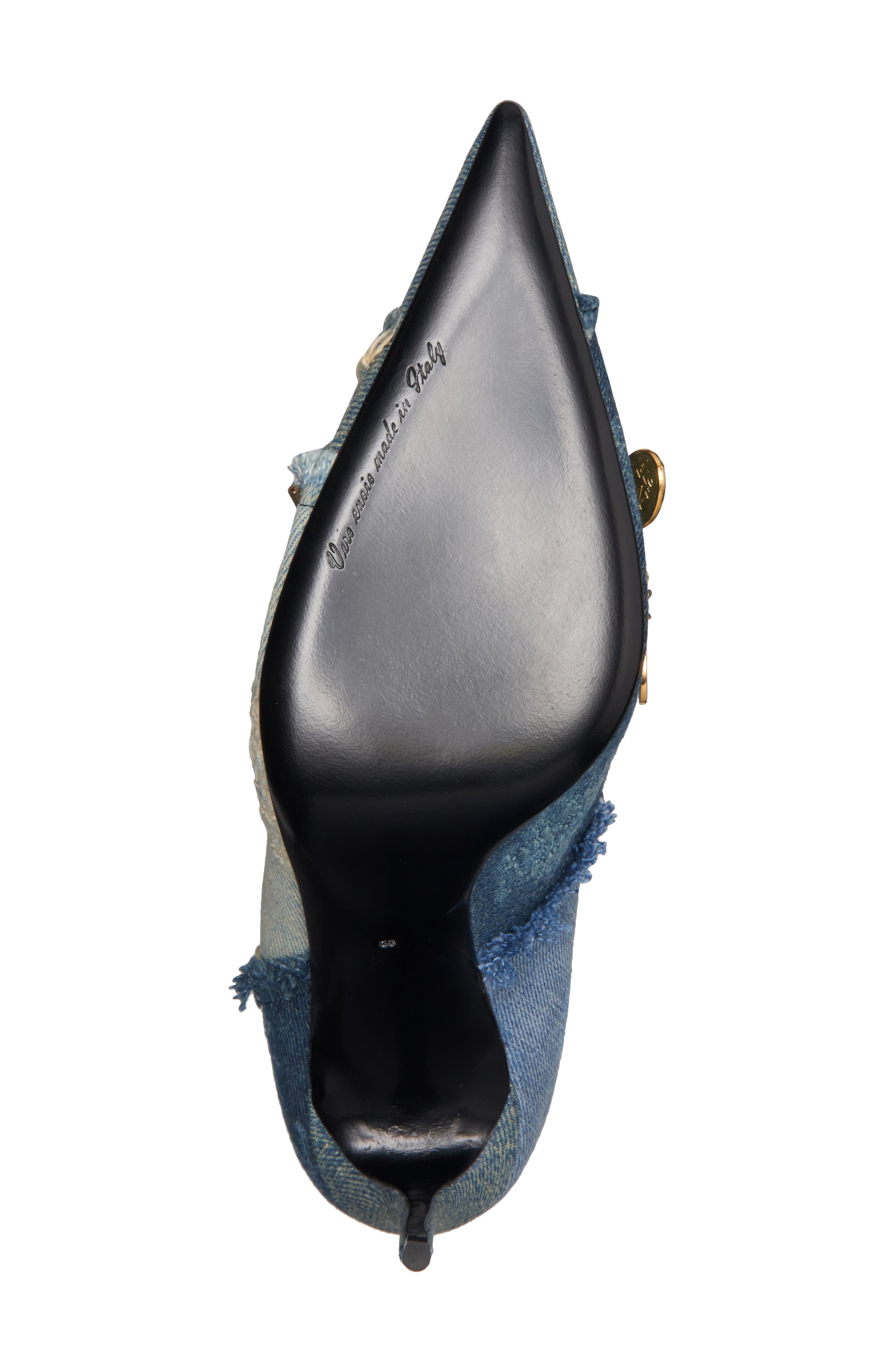 Dolce&Gabbana Charm Embellished Pointed Toe Pump, Alternate, color, Blue