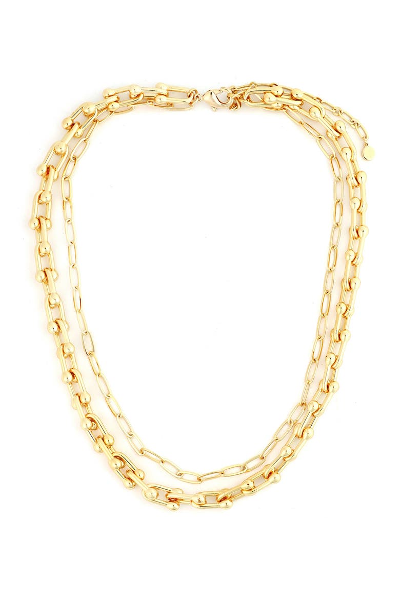 Layered Double Chain Necklace, Main, color, GOLD