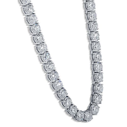 Bliss Diamond Huge 69 Ct Diamond Tennis Necklace 14k Gold 18" Lab Grown In 14k White Gold