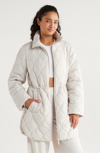 Zella Skyline Longline Quilted Jacket | Nordstrom