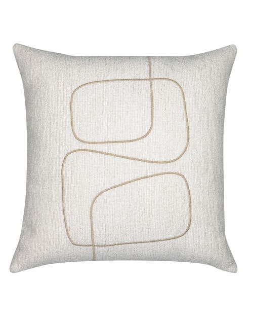Elaine Smith Linear Luxe Indoor & Outdoor Woven Accent Pillow In Gray