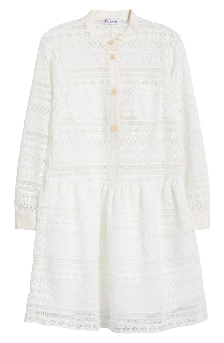 RED Valentino Long Sleeve Lace Minidress, Main, color,