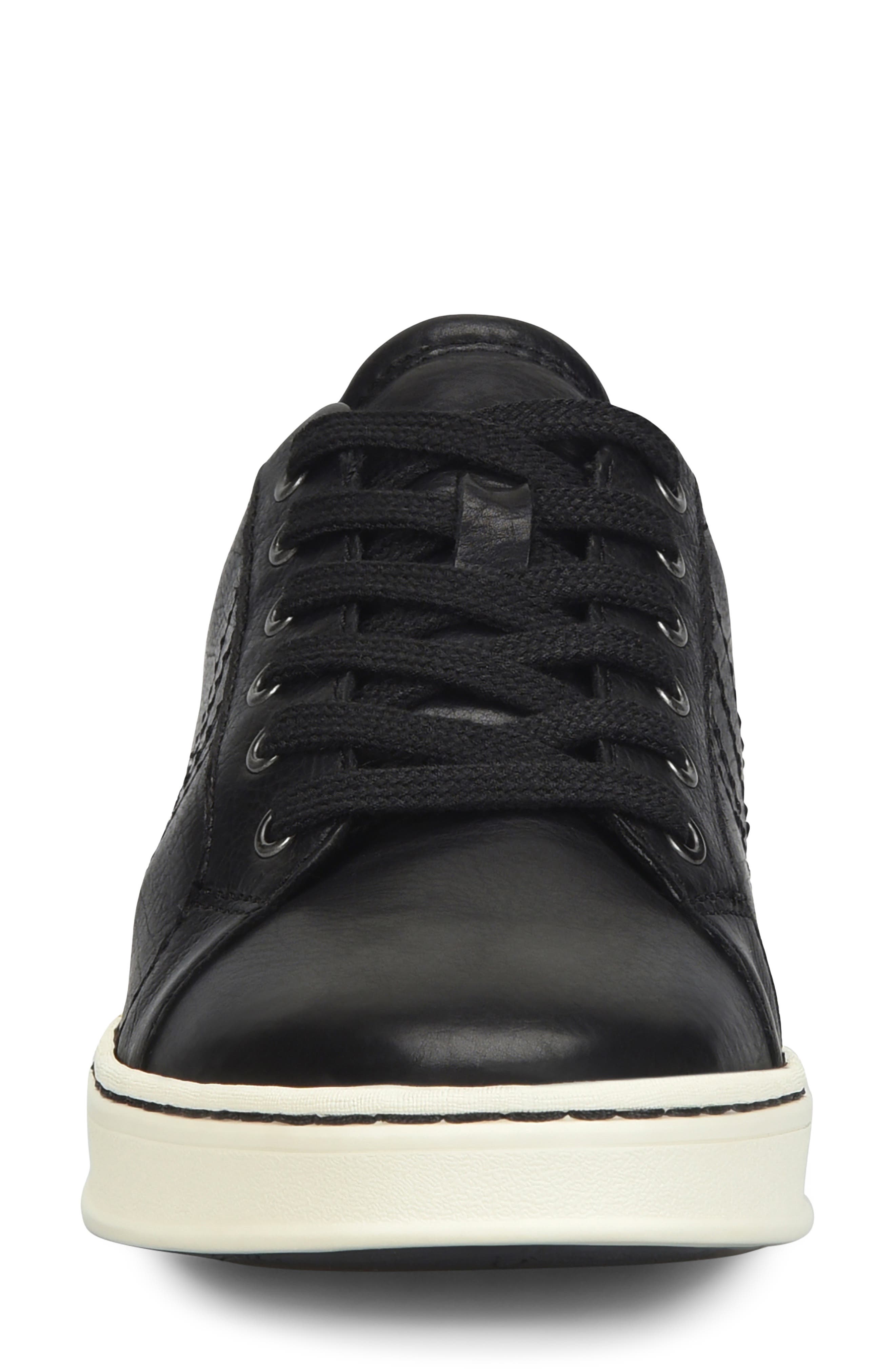 Amina Leather Sneaker, Alternate, color, BLACK LEATHER