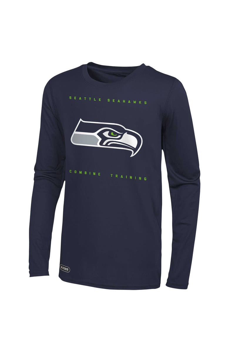 Outerstuff Men's College Navy Seattle Seahawks Side Drill Long Sleeve T-Shirt, Alternate, color, Navy