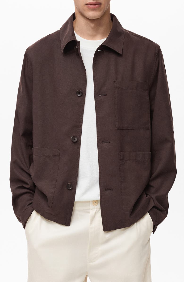 MANGO Tencel<sup>®</sup> Lyocell Blend Overshirt, Main, color,