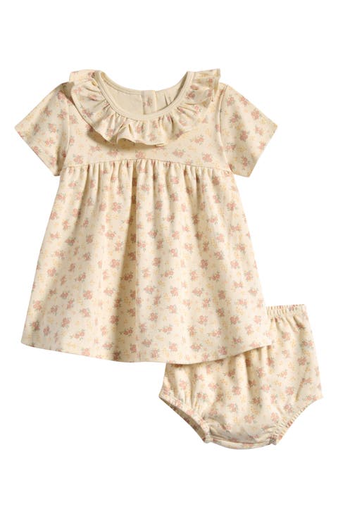 Cotton Jersey Ruffle Dress & Bloomers Set (Baby)