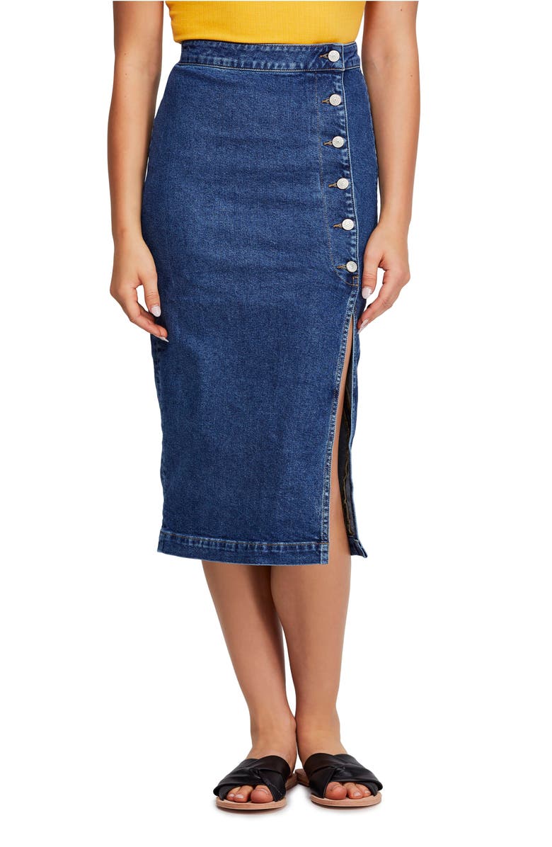 Free People Jasmine Button Midi Skirt, Main, color, 
